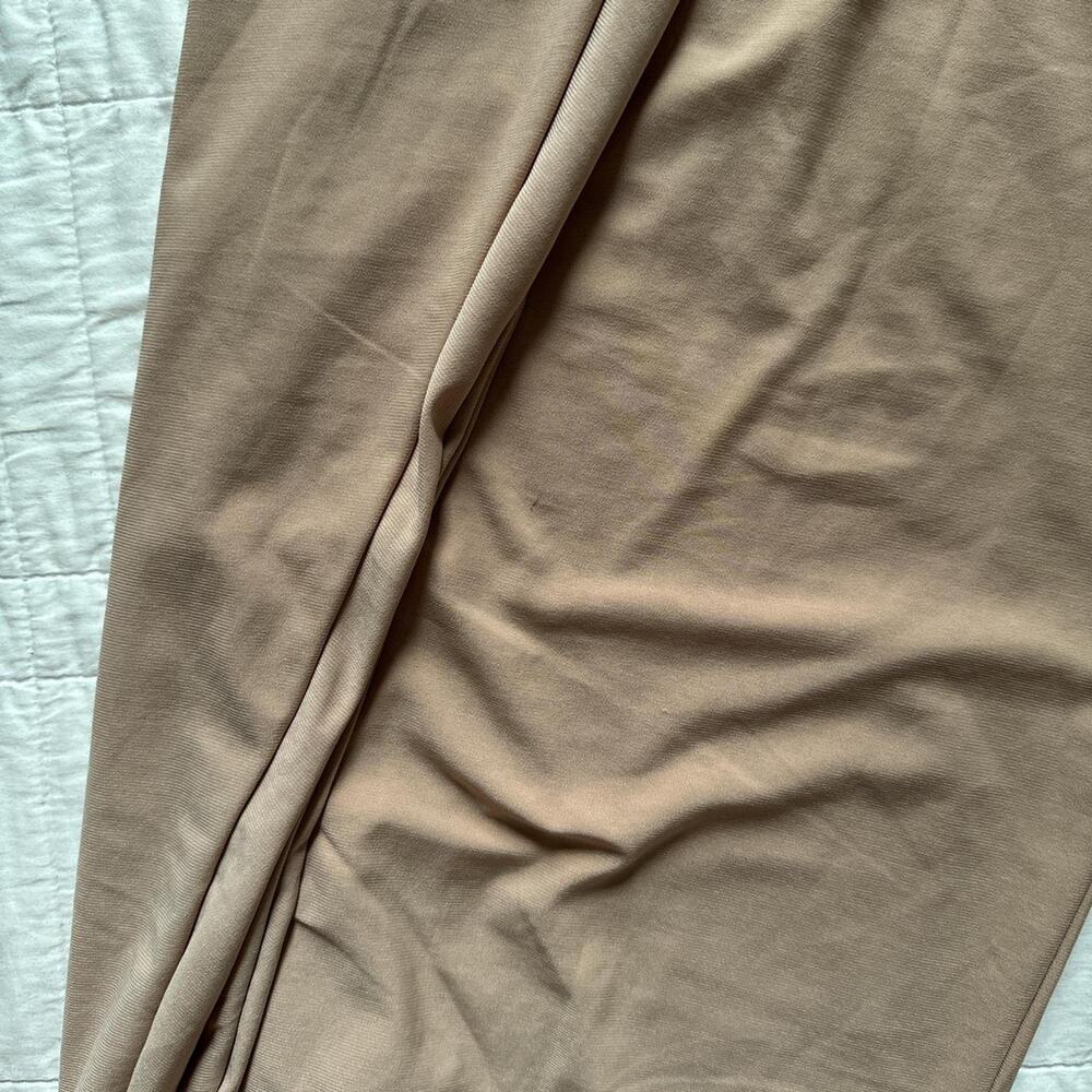 NY Collection neutral beige maxi skirt womens L layering minimalist stretchy - Picture 8 of 8